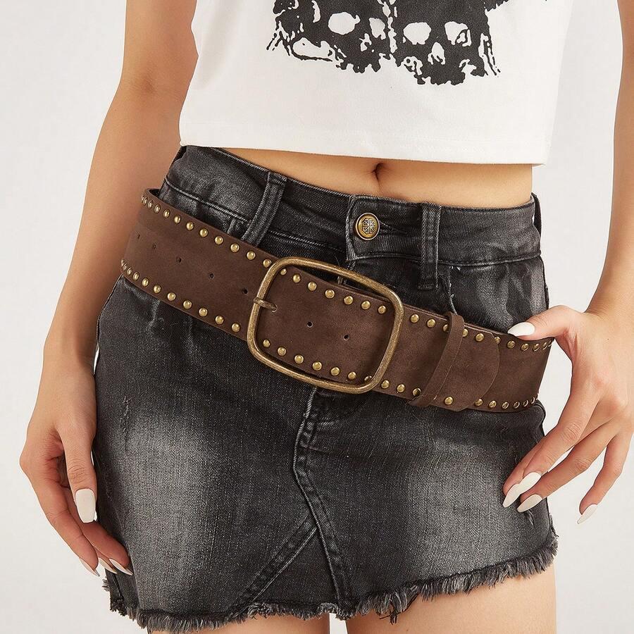 SHEIN BRĄZOWY PASEK KLAMRA DŻETY S07__90CM