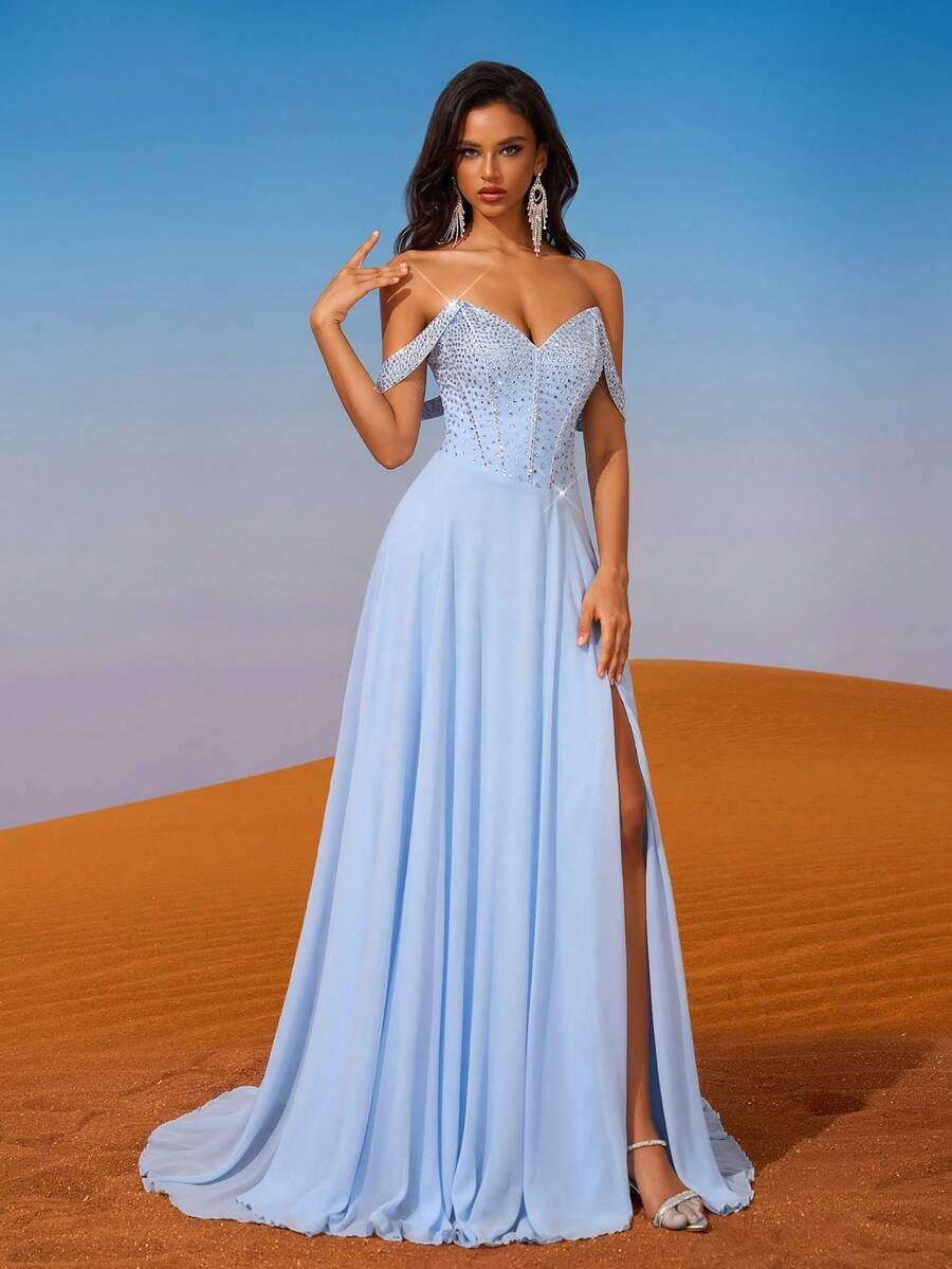 SHEIN NIEBIESKA MAXI SUKIENKA S06__S