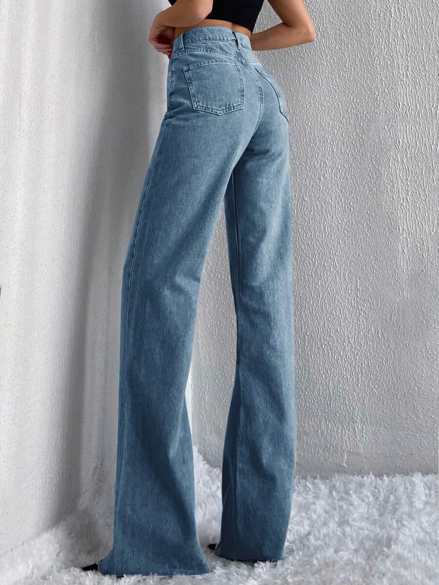 SHEIN NIEBISKIE SPODNIE JEANS WYSOKI STAN PK01__S