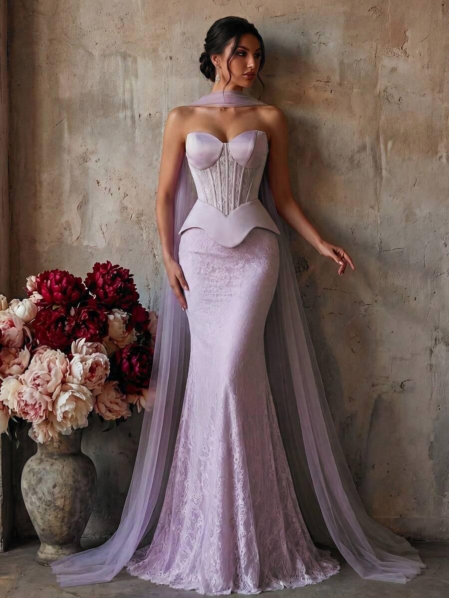SHEIN FIOLETOWA MAXI SUKIENKA S06__S