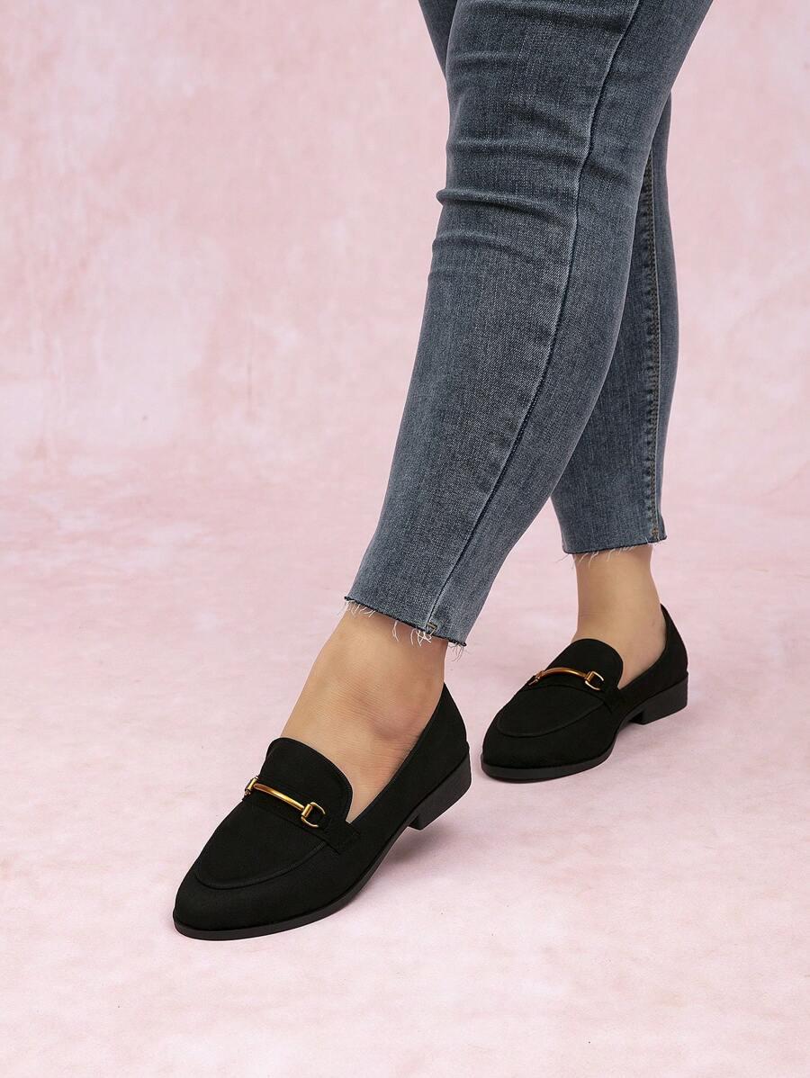 SHEIN CZARNE WSUWANE MOKASYNY ZDOBIENIE S06__41
