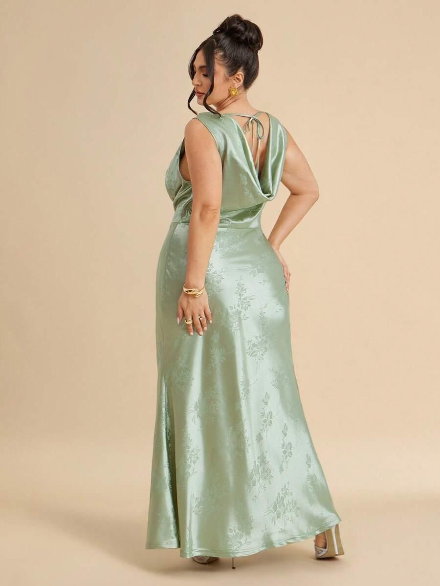 SHEIN ZIELONA MAXI SUKIENKA ODKRYTE RAMIONA S06__46
