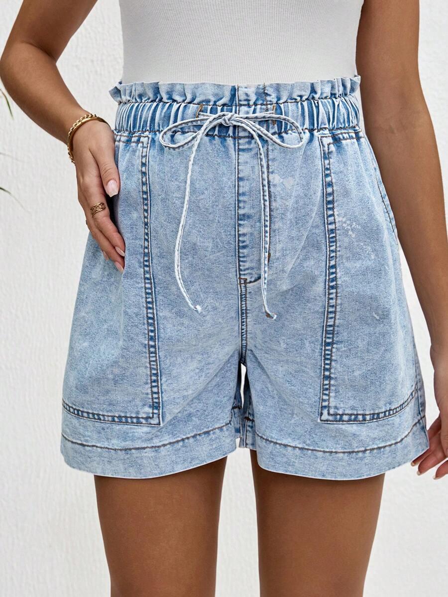 SHEIN CIĄŻOWE JEANSOWE SPODENKI S06__M