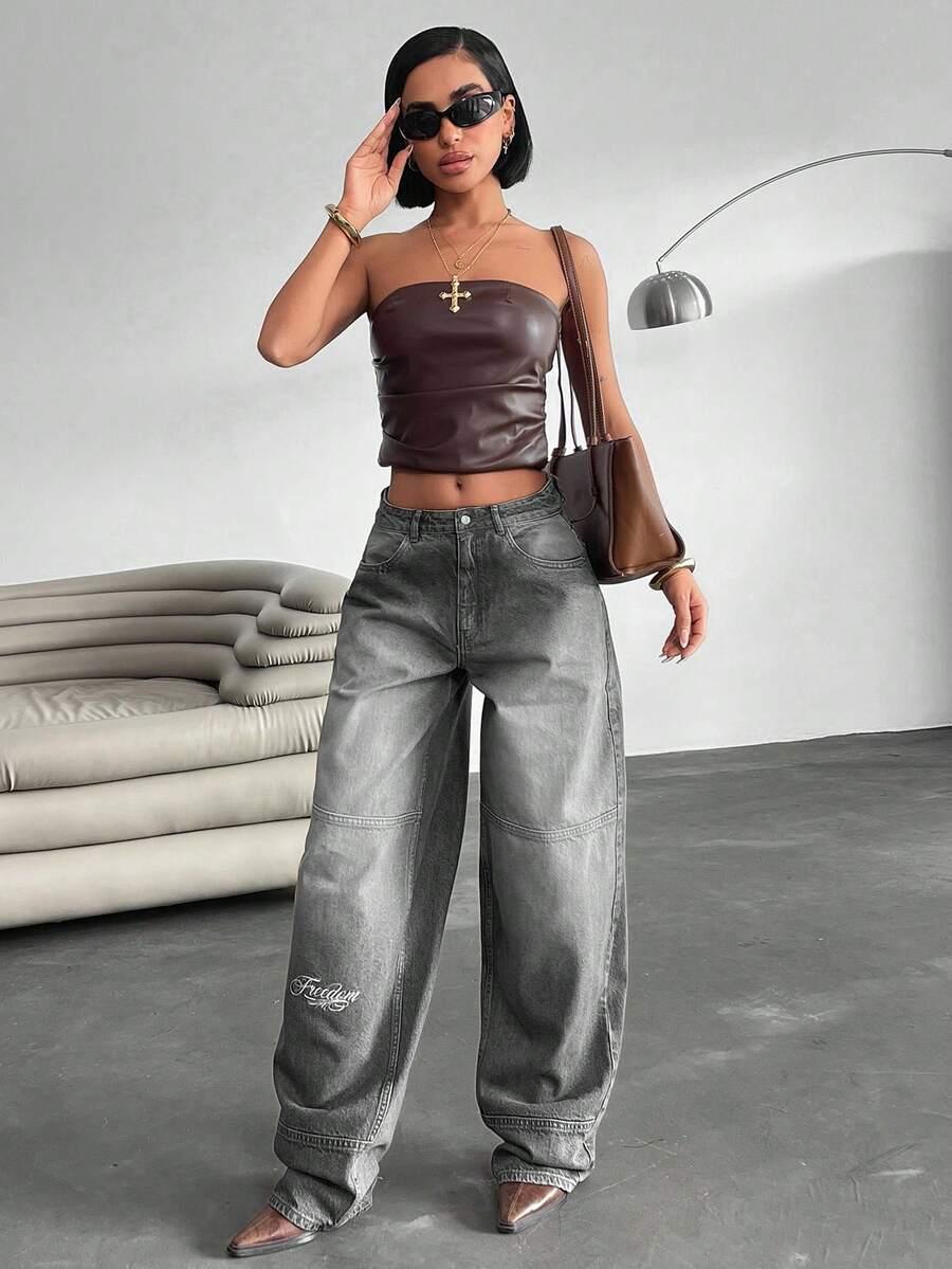 CASUGLOW SZARE SPODNIE JEANS S06__M