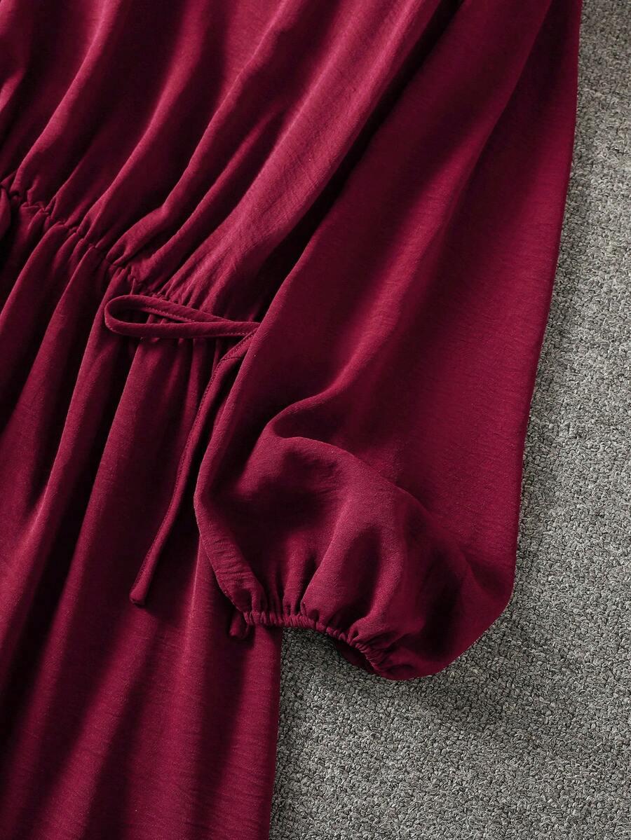 SHEIN BURGUNDOWA MAXI SUKIENKA S06__XL
