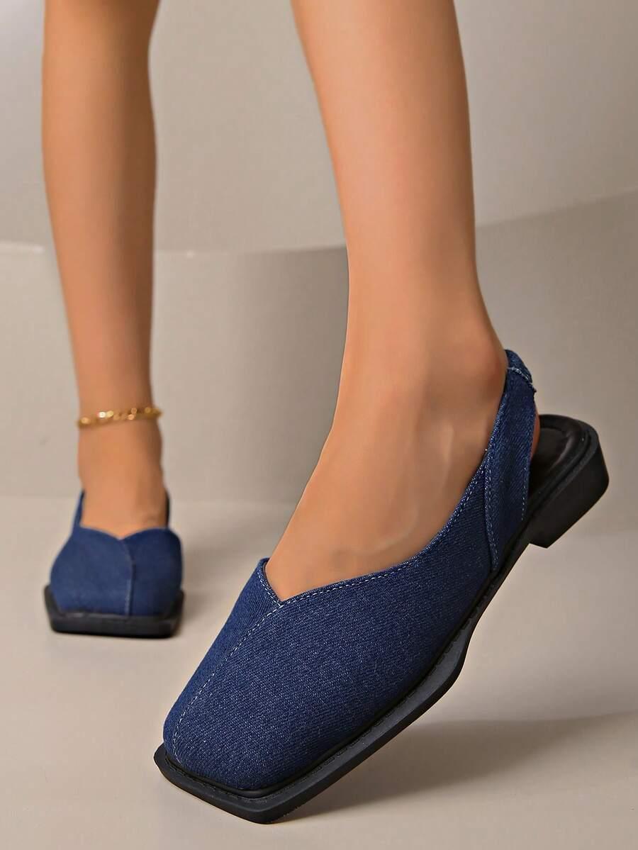 SHEIN NIEBIESKIE SANDAŁY PŁASKI OBCAS S06__41