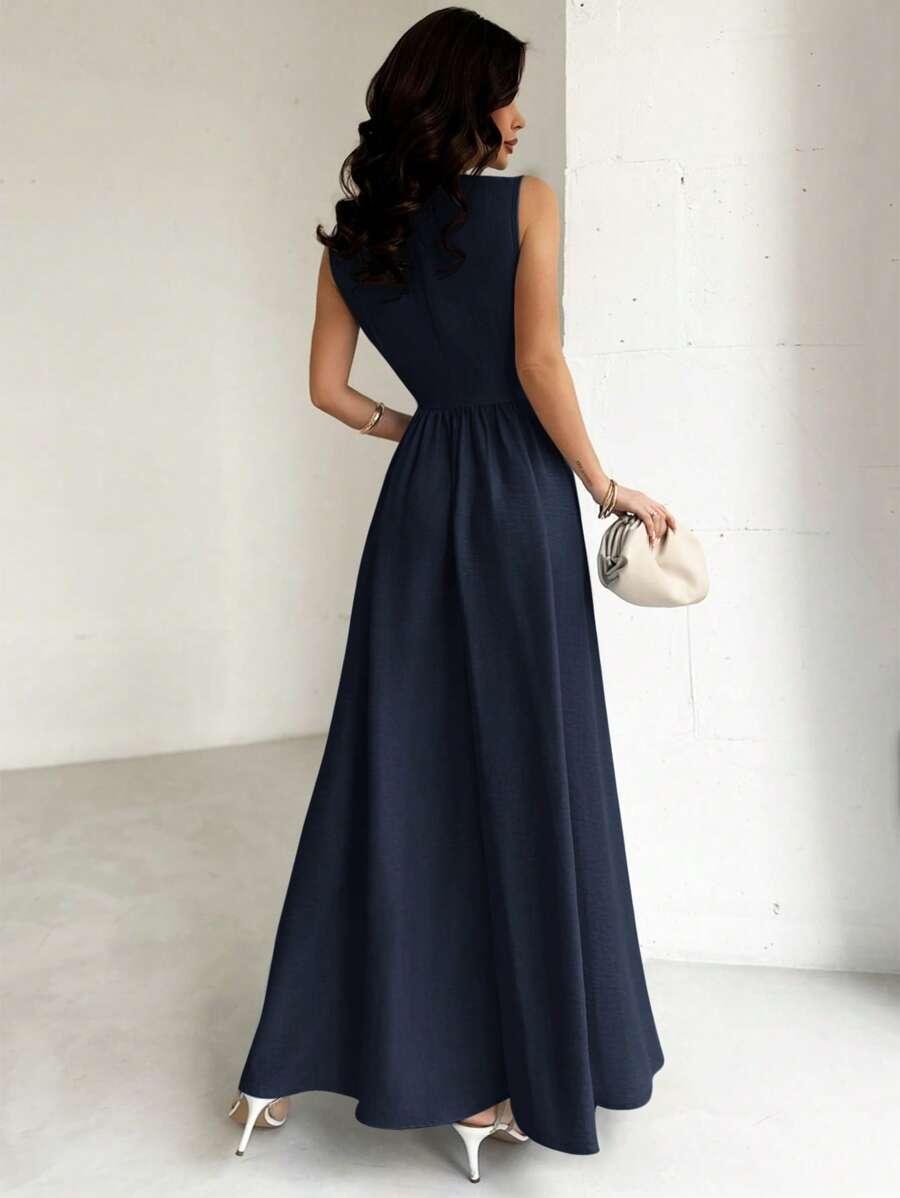 SHEIN GRANATOWA SUKIENKA MAXI S06__XL
