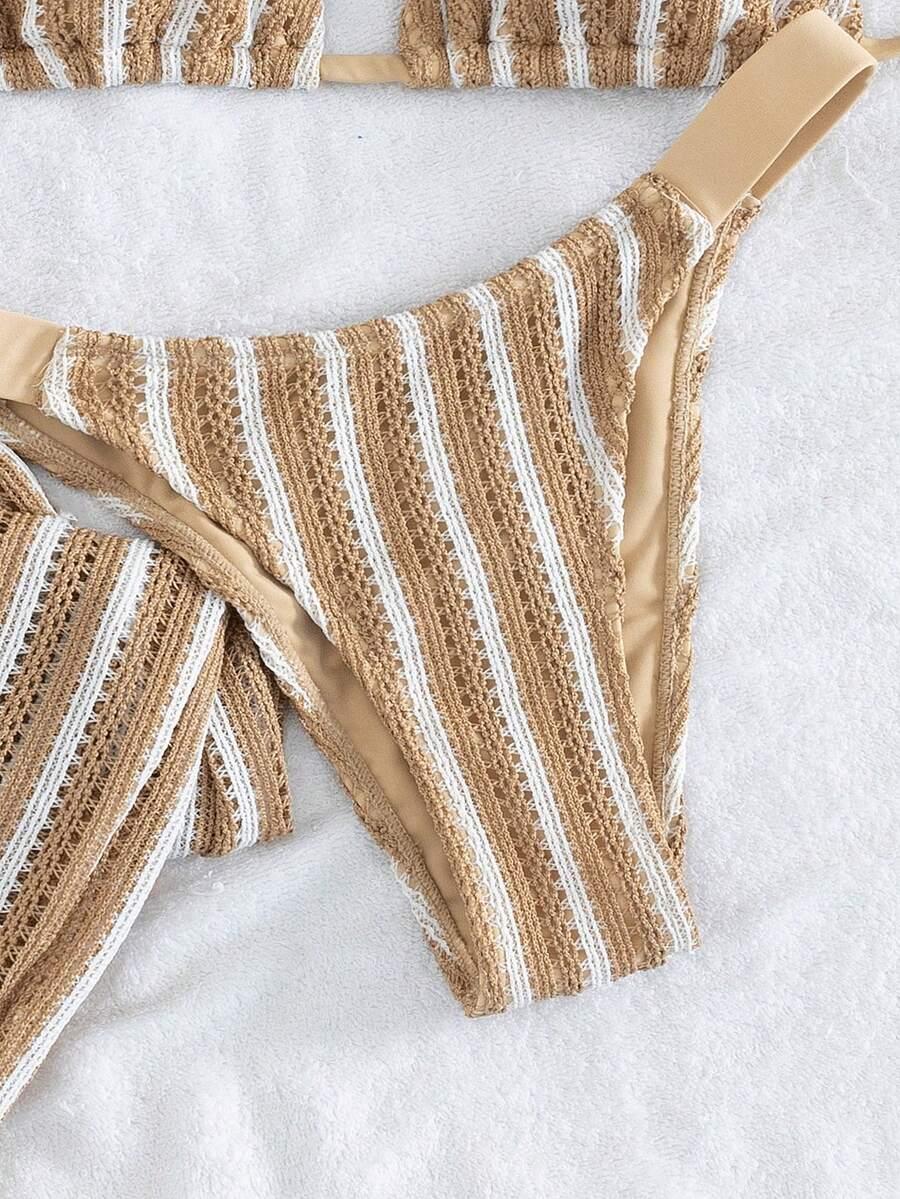 SHEIN DWUCZĘŚCIOWY STRÓJ KĄPIELOWY SPODNIE PASKI KOMPLET S09__M