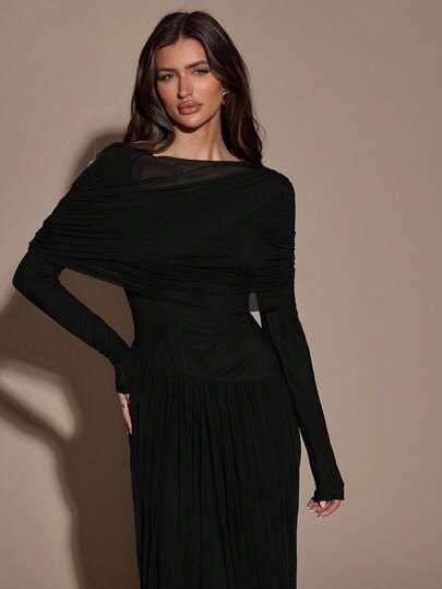 SHEIN CZARNA SUKIENKA MAXI S06__L