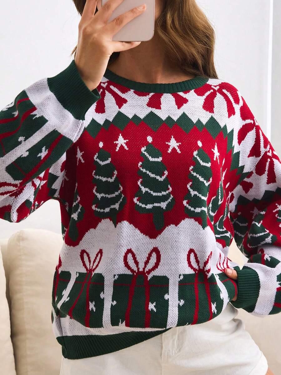 SHEIN SWETER ŚWIĄTECZNY WZÓR BDD__XS
