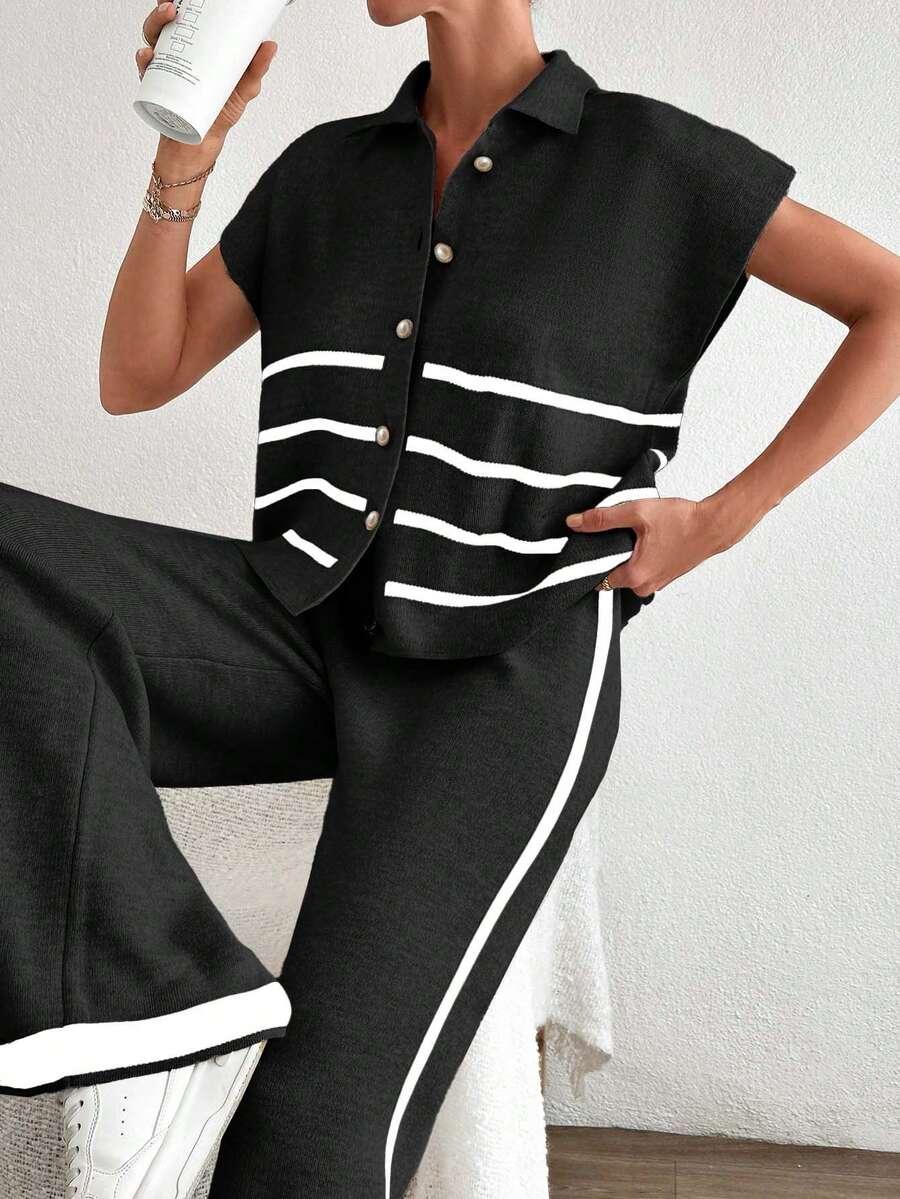 SHEIN KAMIZELKA SPODNIE KOMPLET S06__S