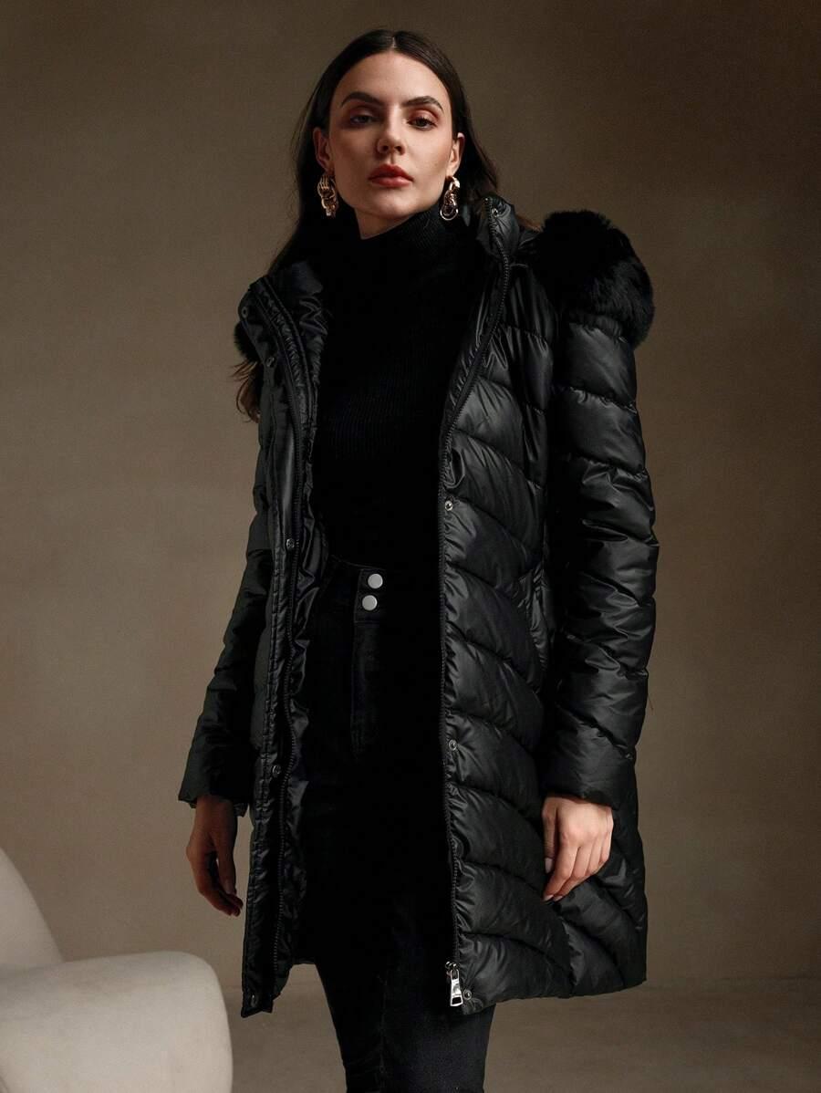 SHEIN CZARNA KURTKA KAPTUR W01__XS