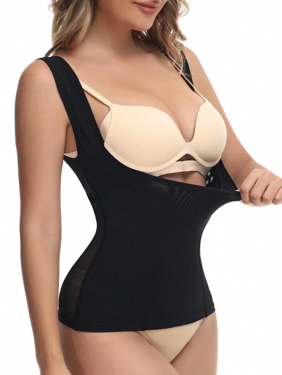 SHEIN CZARNY WYSZCZUPLAJĄCY GORSET S06__L