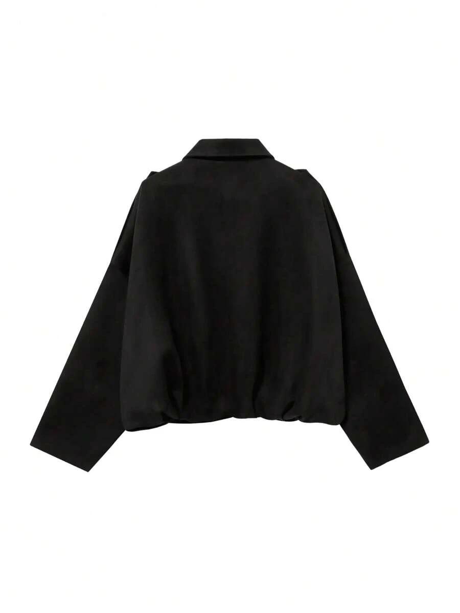 INDEFEIR CZARNA KURTKA BOMBER ZAMEK S09__S