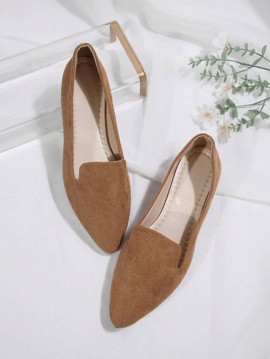 SHEIN BRĄZOWE BALERINY SZPIC S06__36