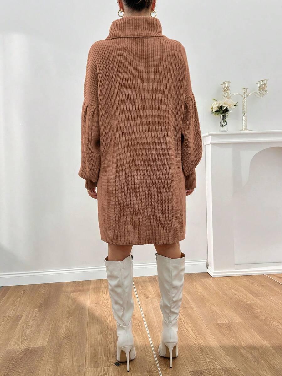 SHEIN DZIANINOWA ZIELONA SUKIENKA GOLF PK01__L