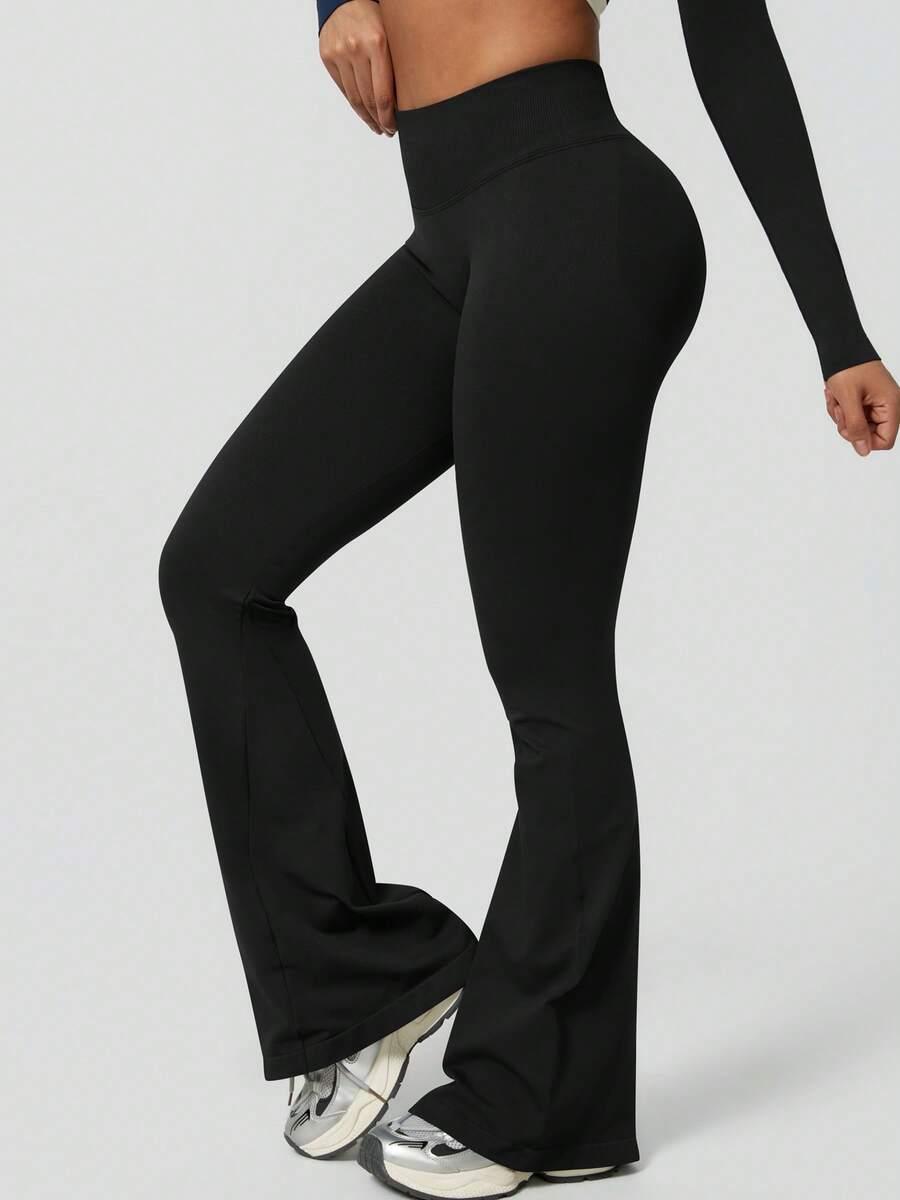 SHEIN CZARNE LEGGINSY DZWONY S06__S