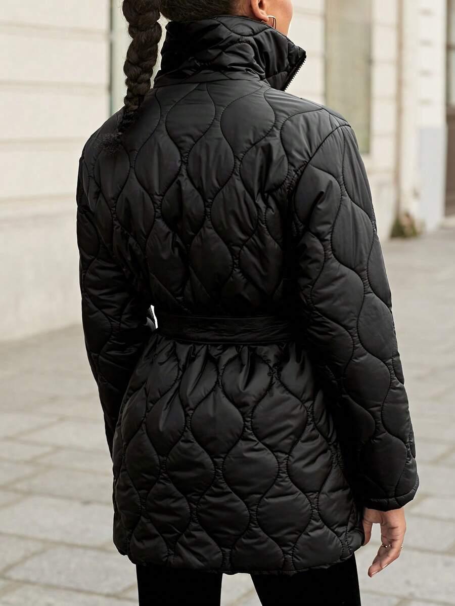 SHEIN CZARNA PIKOWANA KURTKA W01__L