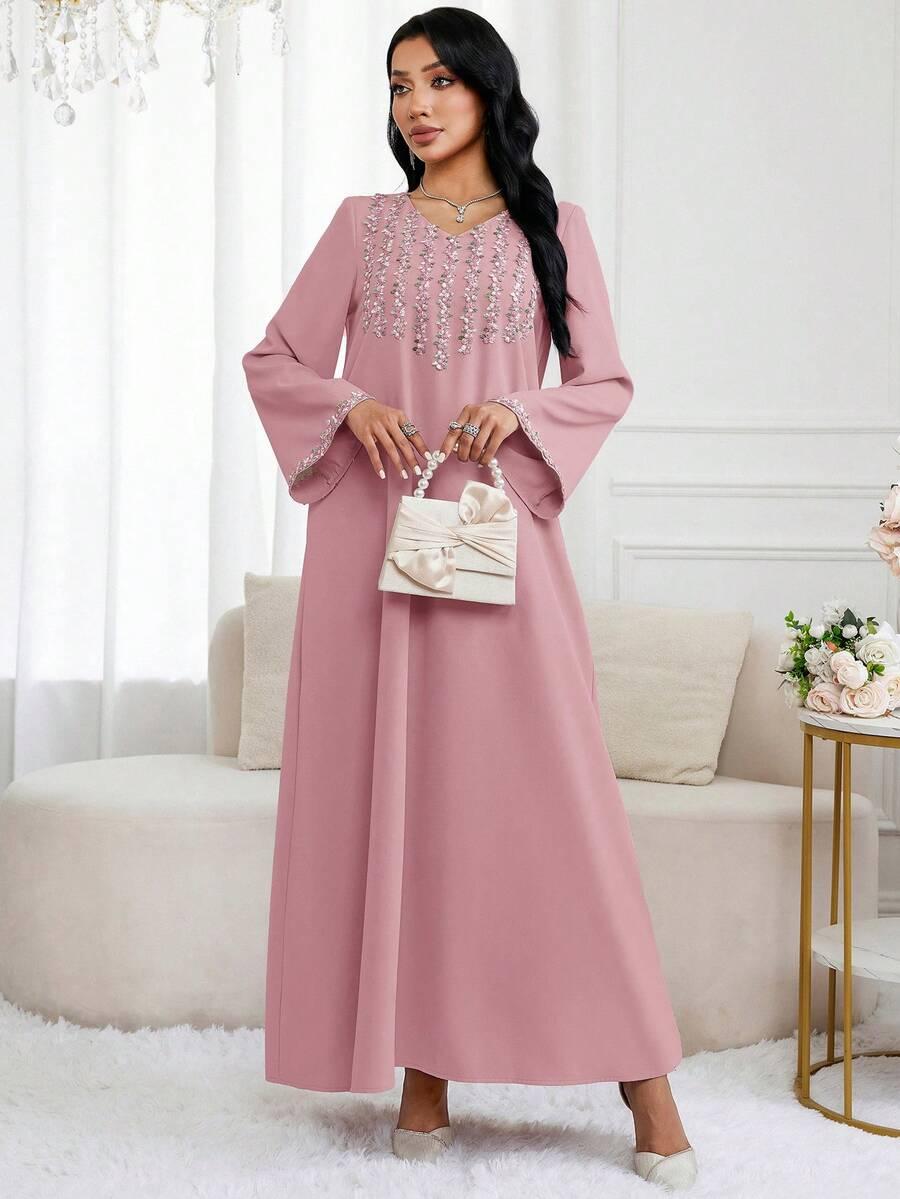 SHEIN RÓŻOWA MAXI SUKIENKA S06__M