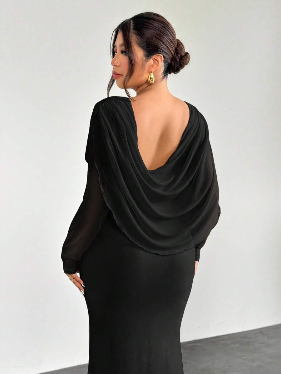 SHEIN CZARNA SUKIENKA DŁUGI RĘKAW S06__XXL