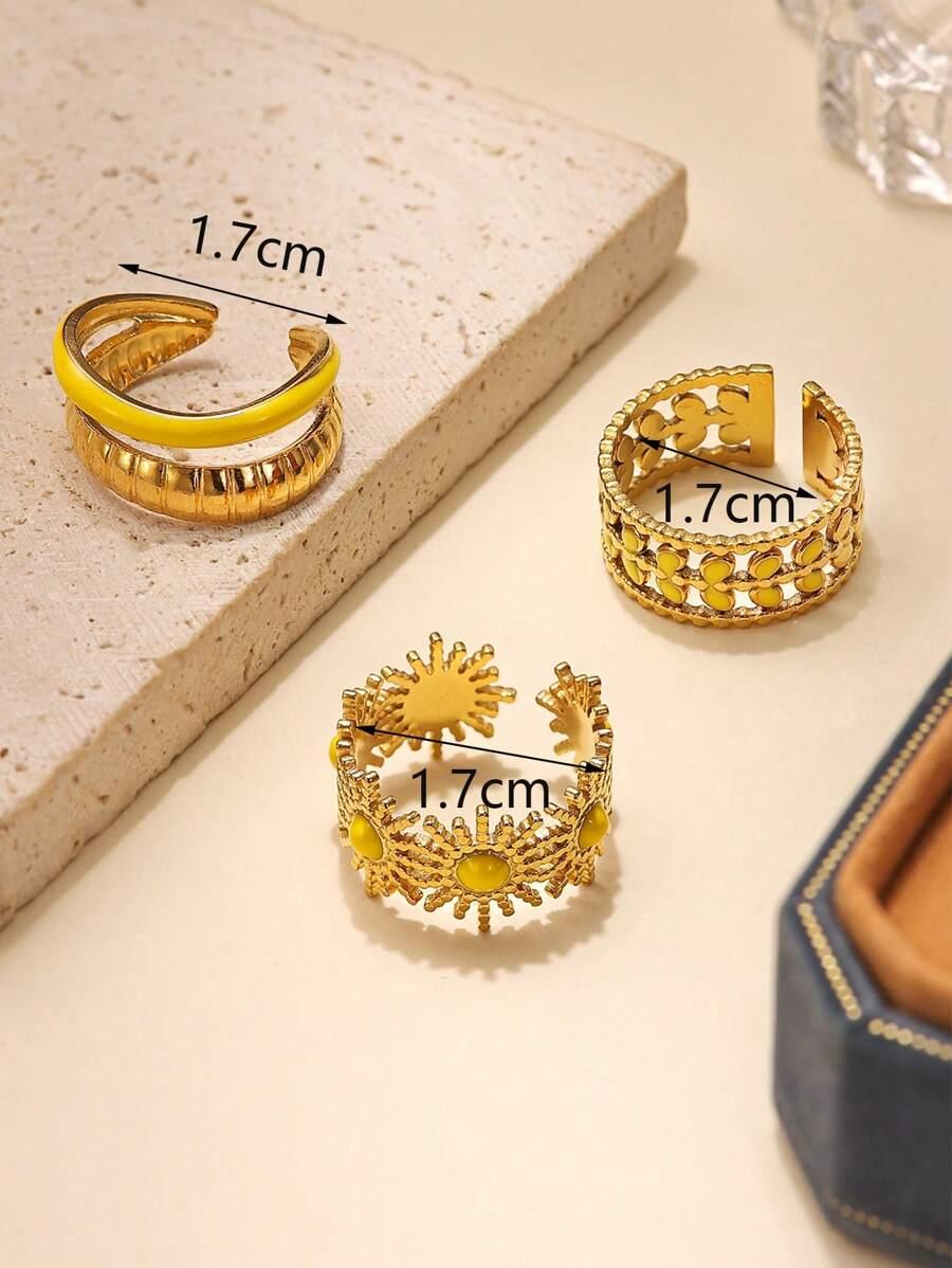 SHEIN ZŁOTE PIERŚCIONKI 2-PACK S07