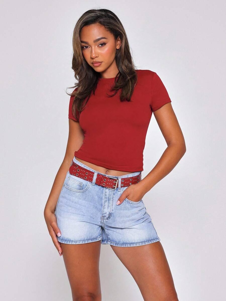 SHEIN NIEBIESKIE SPODENKI JEANS S09__W26/S
