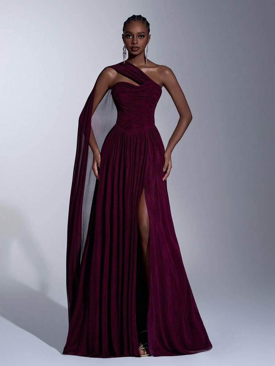 SHEIN FIOLETOWA MAXI SUKIENKA S06__L
