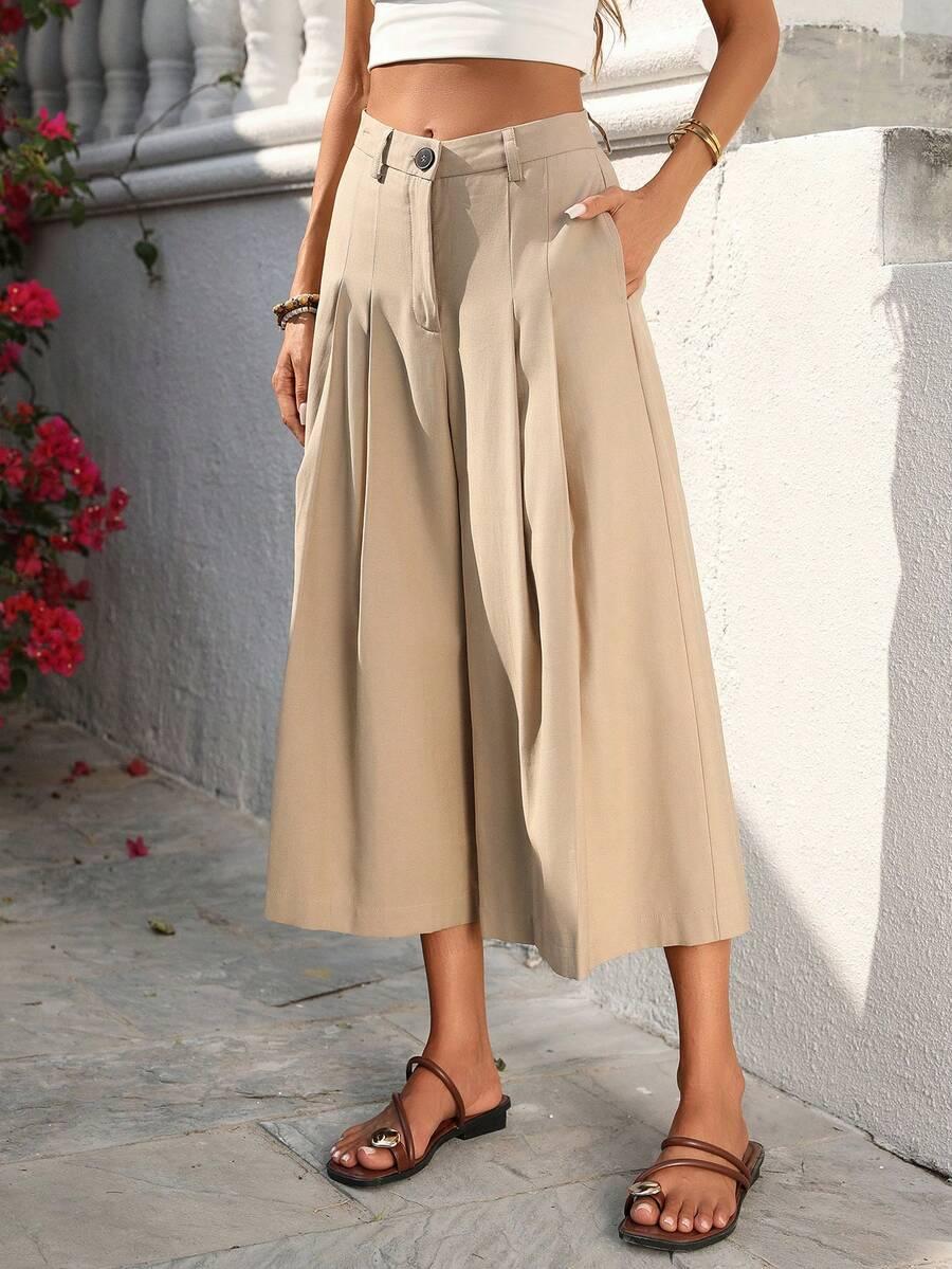 SHEIN BEŻOWE SPODNIE CASUAL S09__M