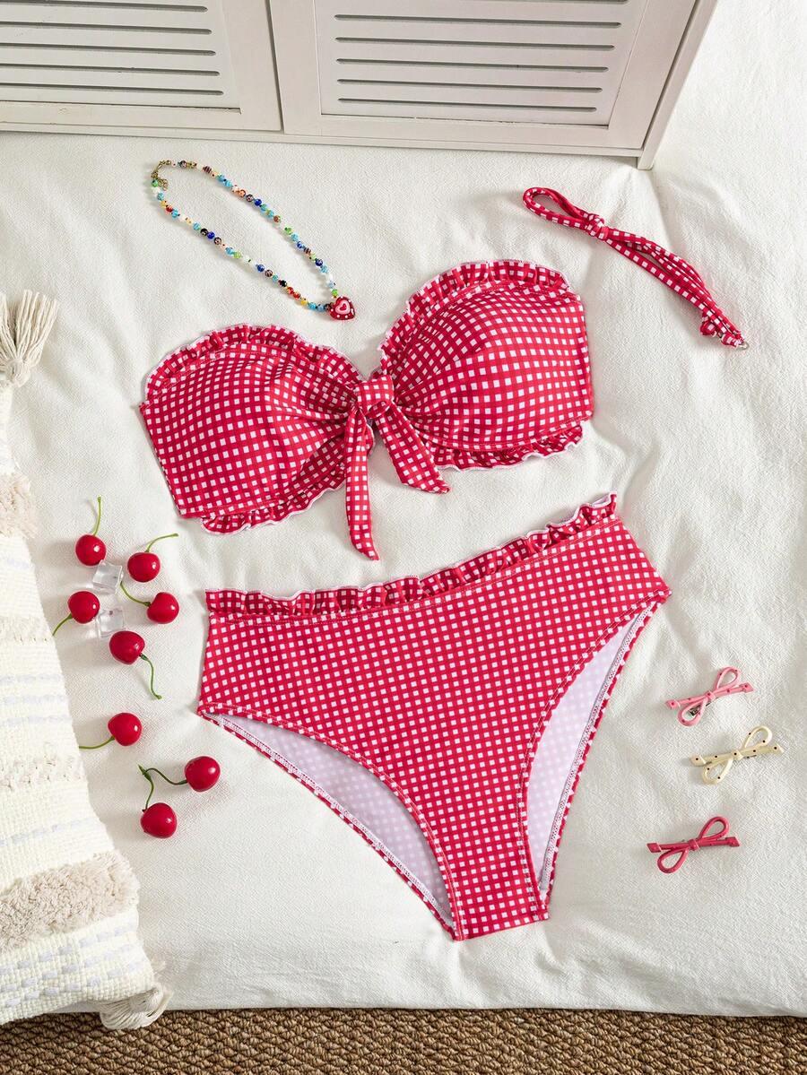 SHEIN DWUCZĘŚCIOWY STRÓJ KĄPIELOWY S09__L