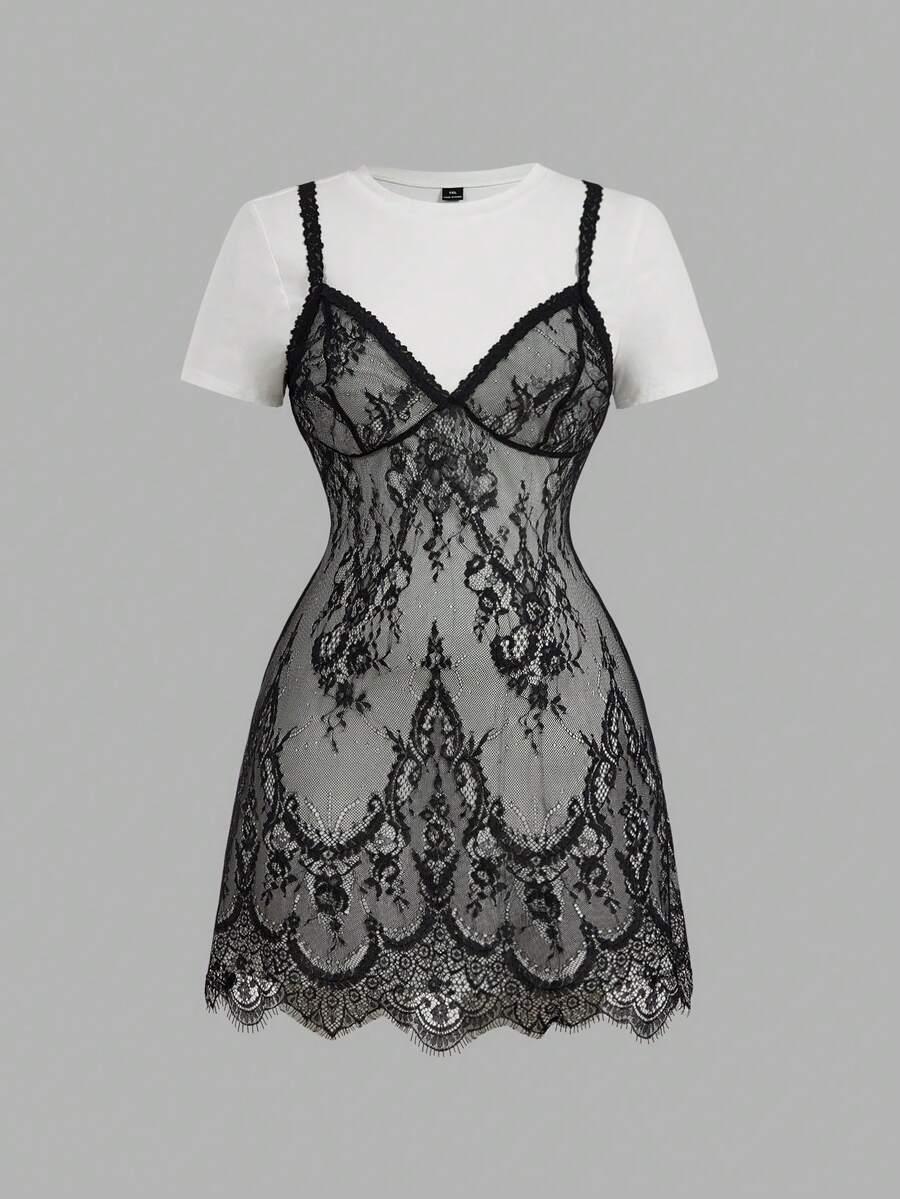 SHEIN SUKIENKA MINI KORONKA S09__XL