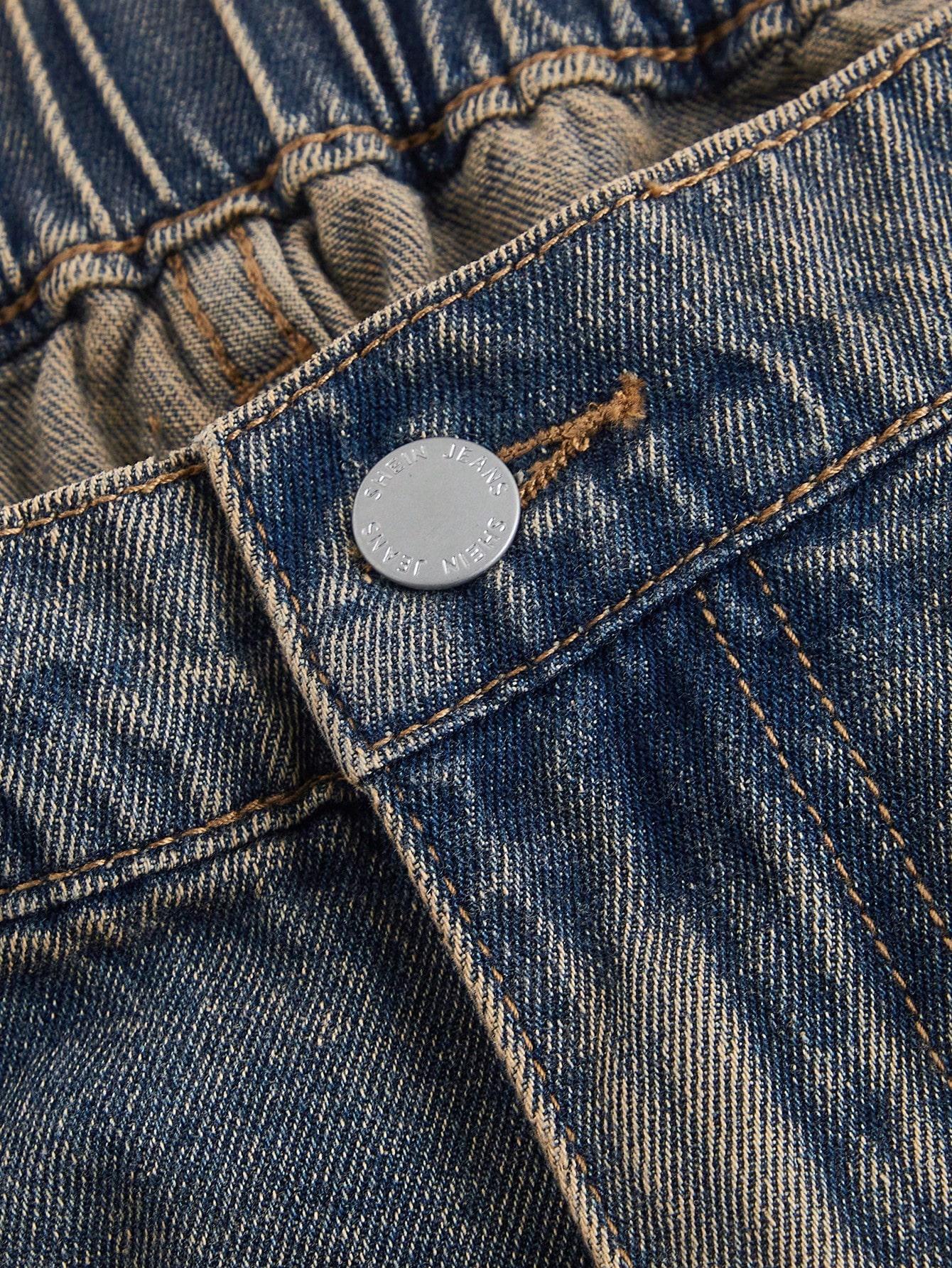 SHEIN SPODNIE JEANS ZAMEK KIESZENIE S06__XXL