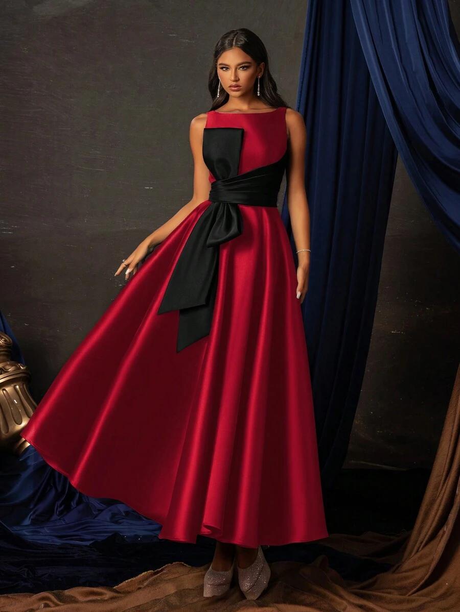 SMILPRINCE CZERWONA MAXI SUKIENKA S06__M