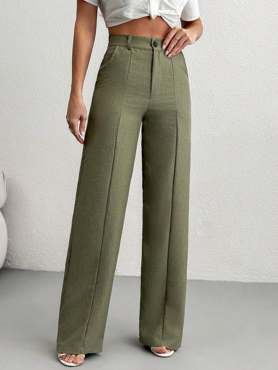 EURMUSE ZIELONE SPODNIE CASUAL S06__L