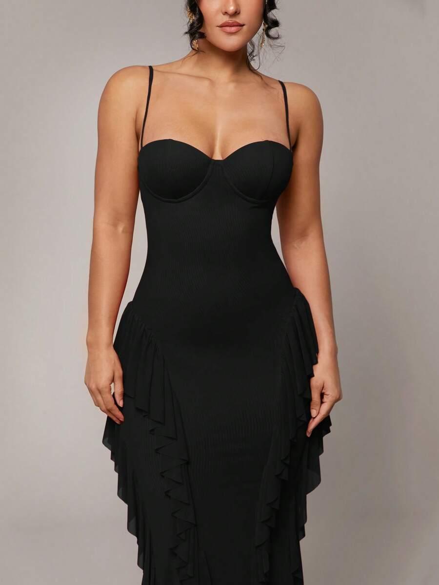 SHEIN CZARNA MAXI SUKIENKA S06__XS