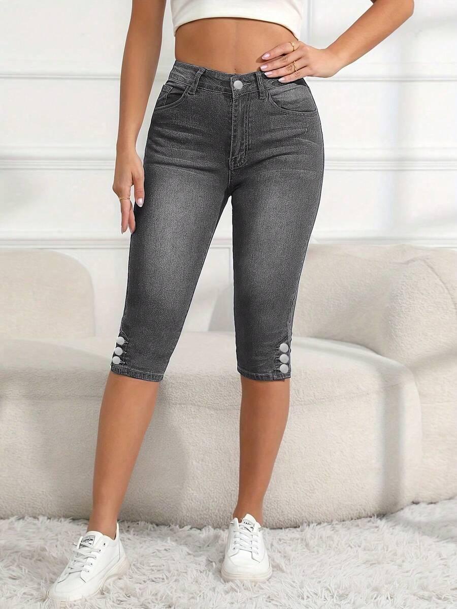 SHEIN SPODNIE RYBACZKI CAPRI JEANS PK01__50