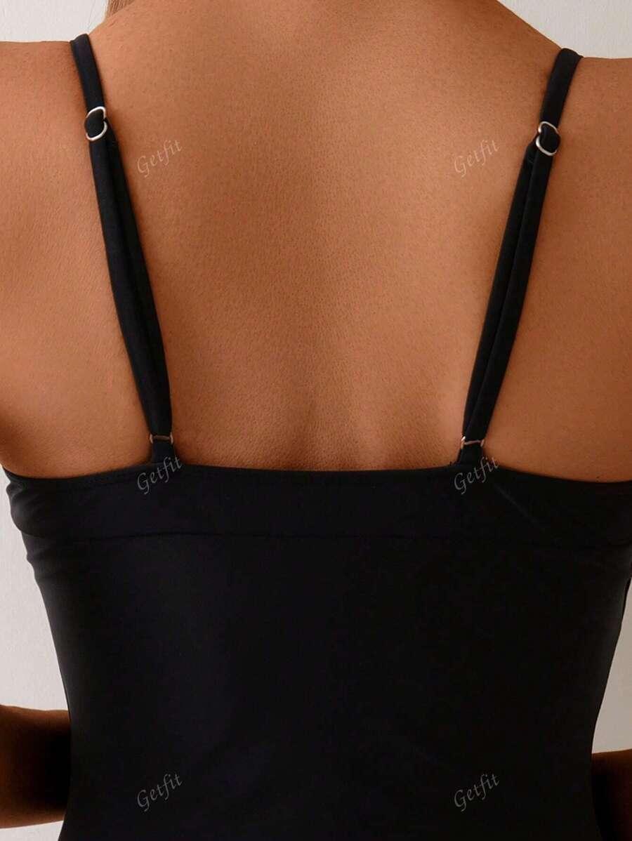 SHEIN CZARNY JEDNOCZĘŚCIOWY STRÓJ KĄPIELOWY S09__XL