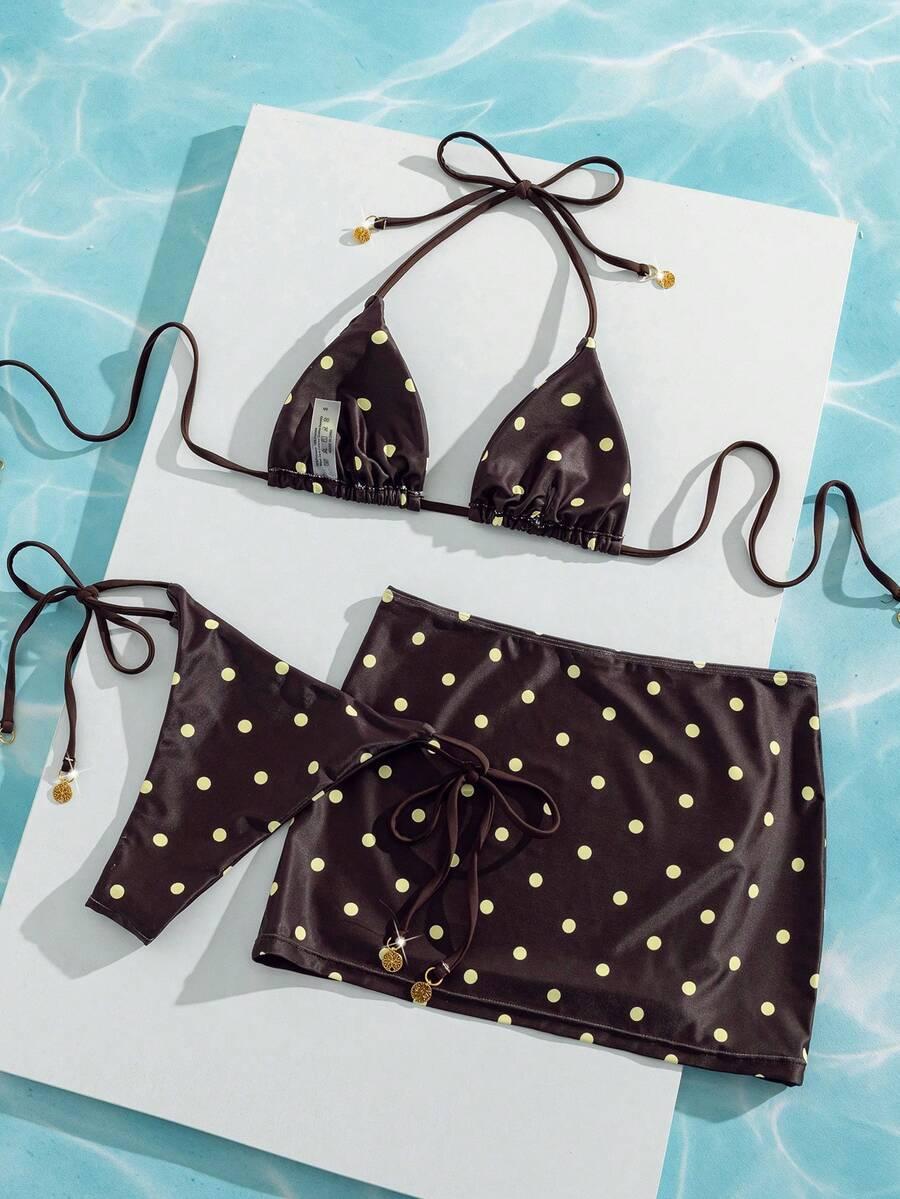 SHEIN DWUCZĘŚCIOWY STRÓJ KĄPIELOWY SPÓDNICA S09__L