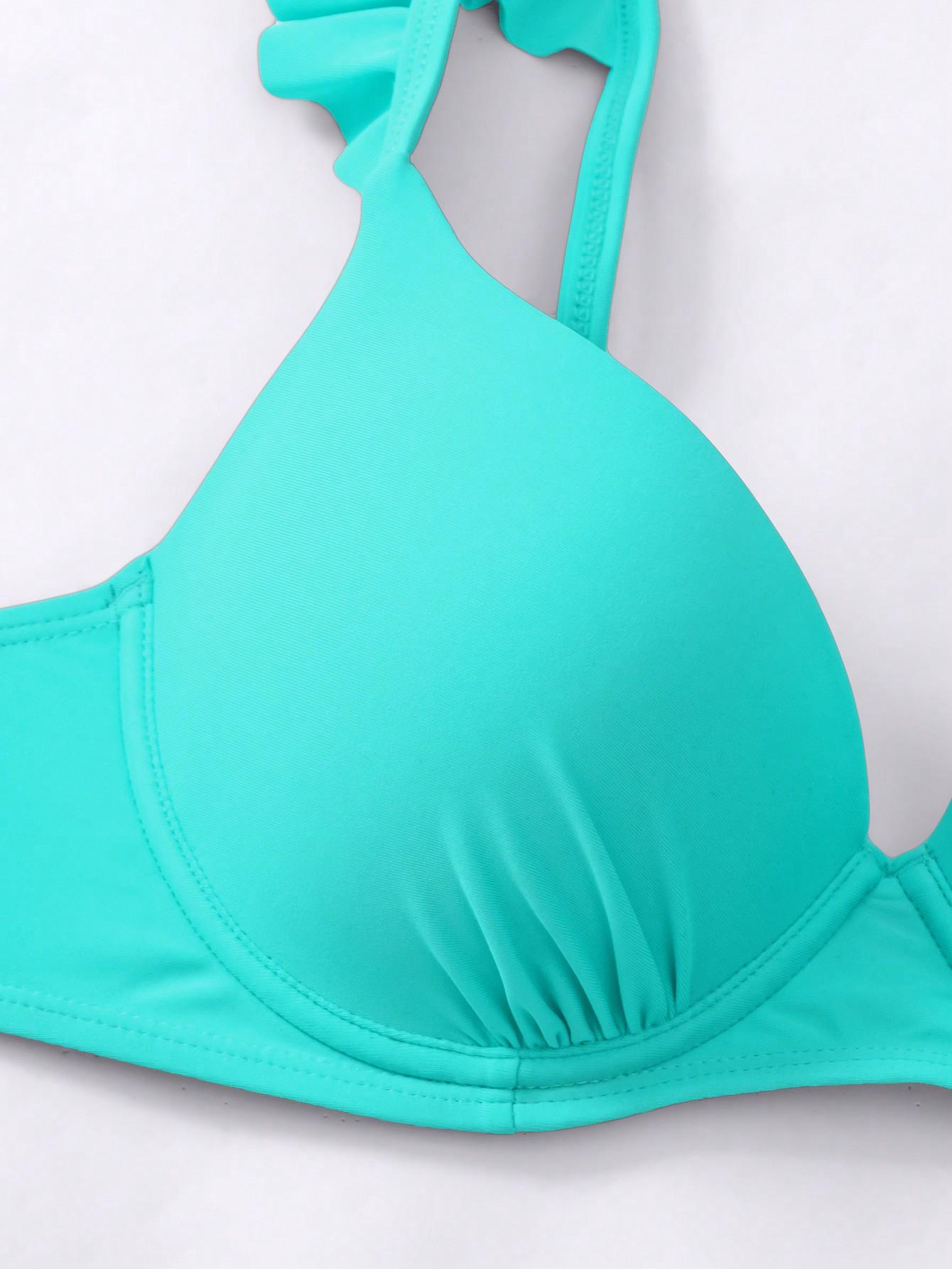 SHEIN NIEBIESKI DWUCZĘŚCIOWY STRÓJ KĄPIELOWY S09__L