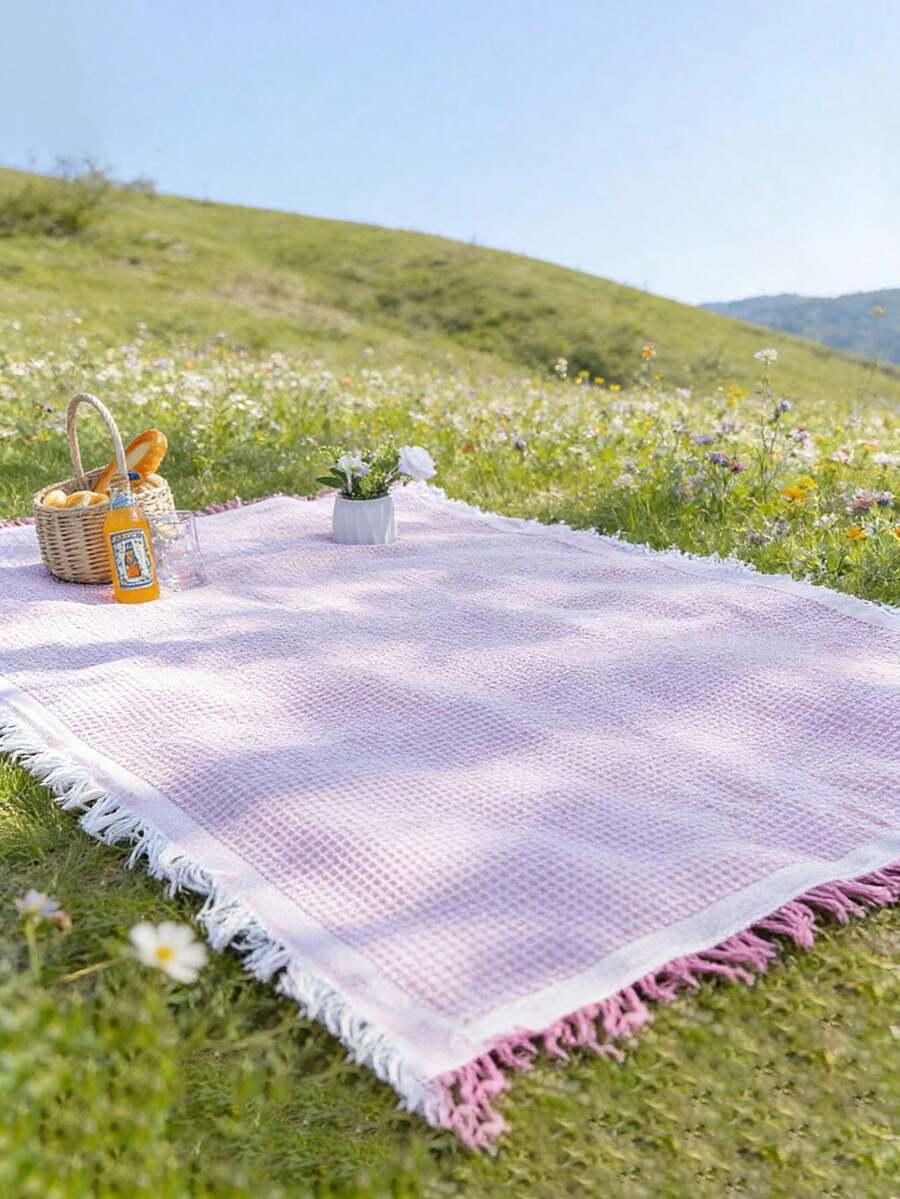 SHEIN RÓŻOWY KOC PIKNIKOWY S07__180X300CM