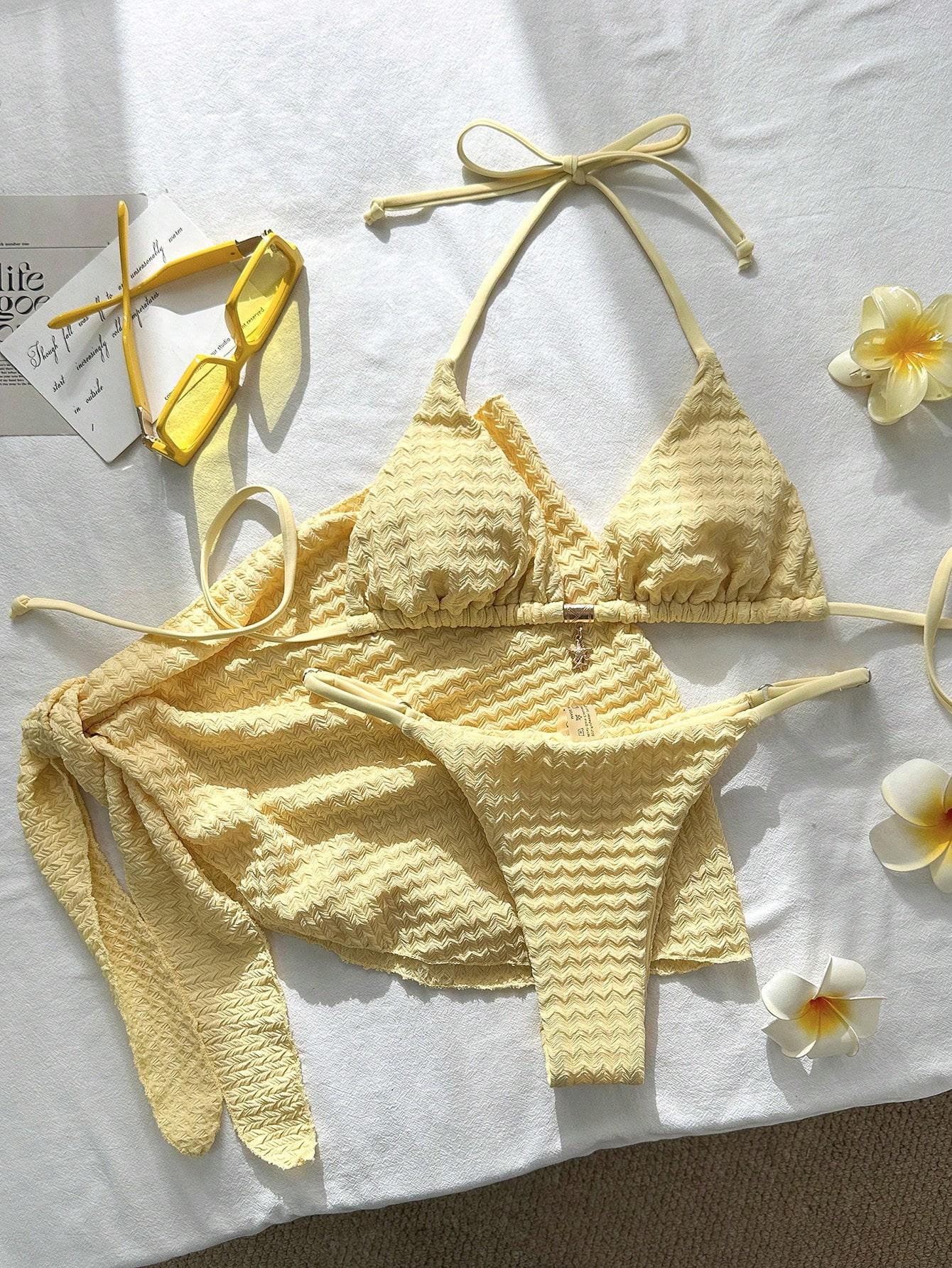 SHEIN 3-CZĘŚCIOWY STRÓJ KĄPIELOWY ZESTAW S09__S