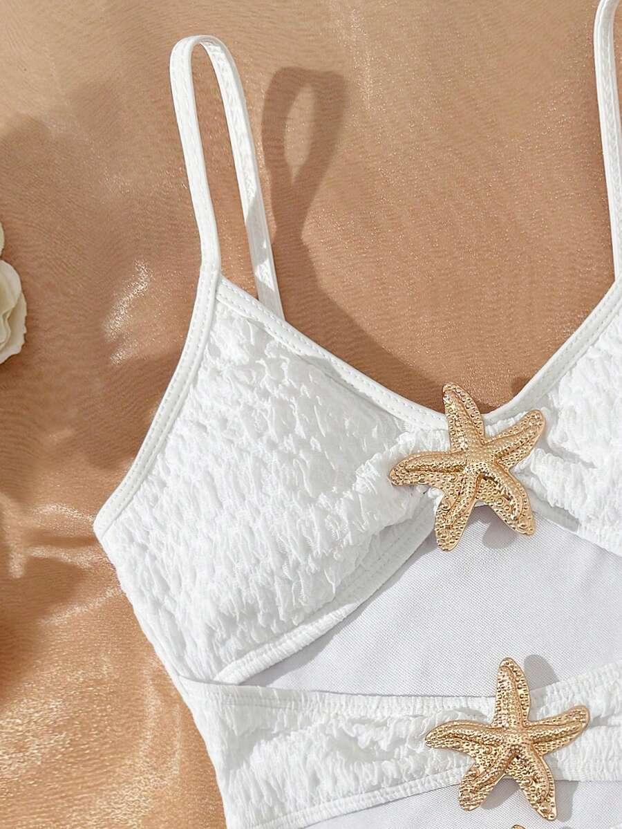 SHEIN BIAŁY JEDNOCZĘŚCIOWY STRÓJ KĄPIELOWY S09__146-152
