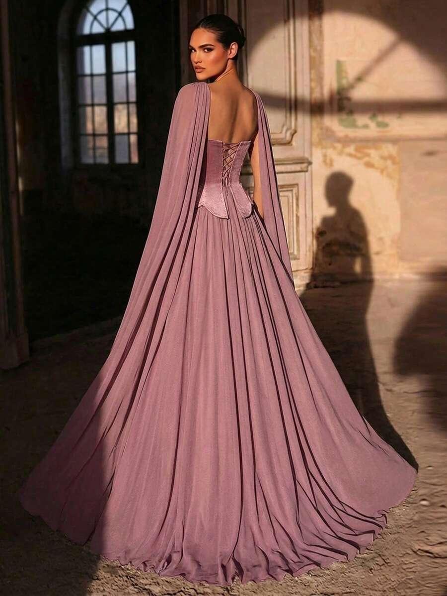 GLAMRAE RÓŻOWA MAXI SUKIENKA S06__M
