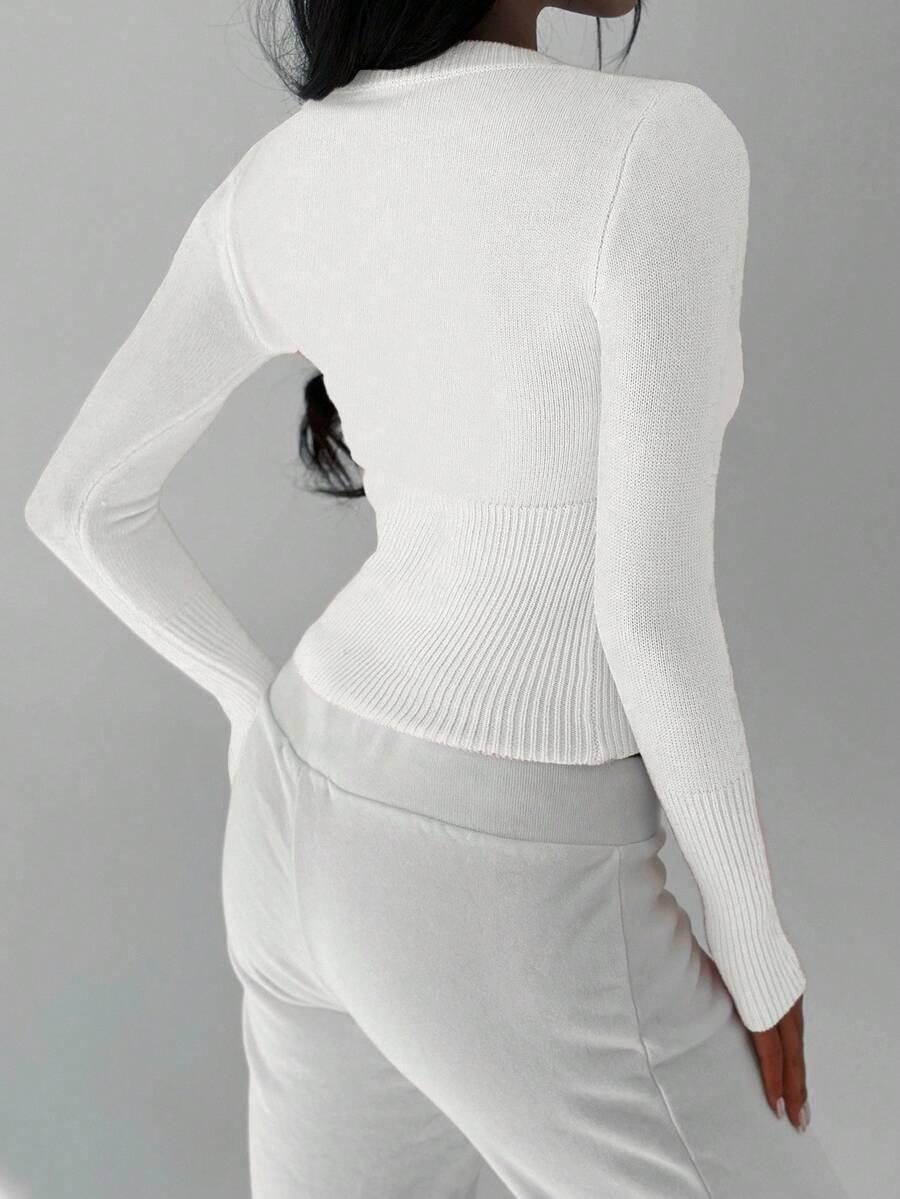 SHEIN BIAŁY SWETER GUZIKI S06__S