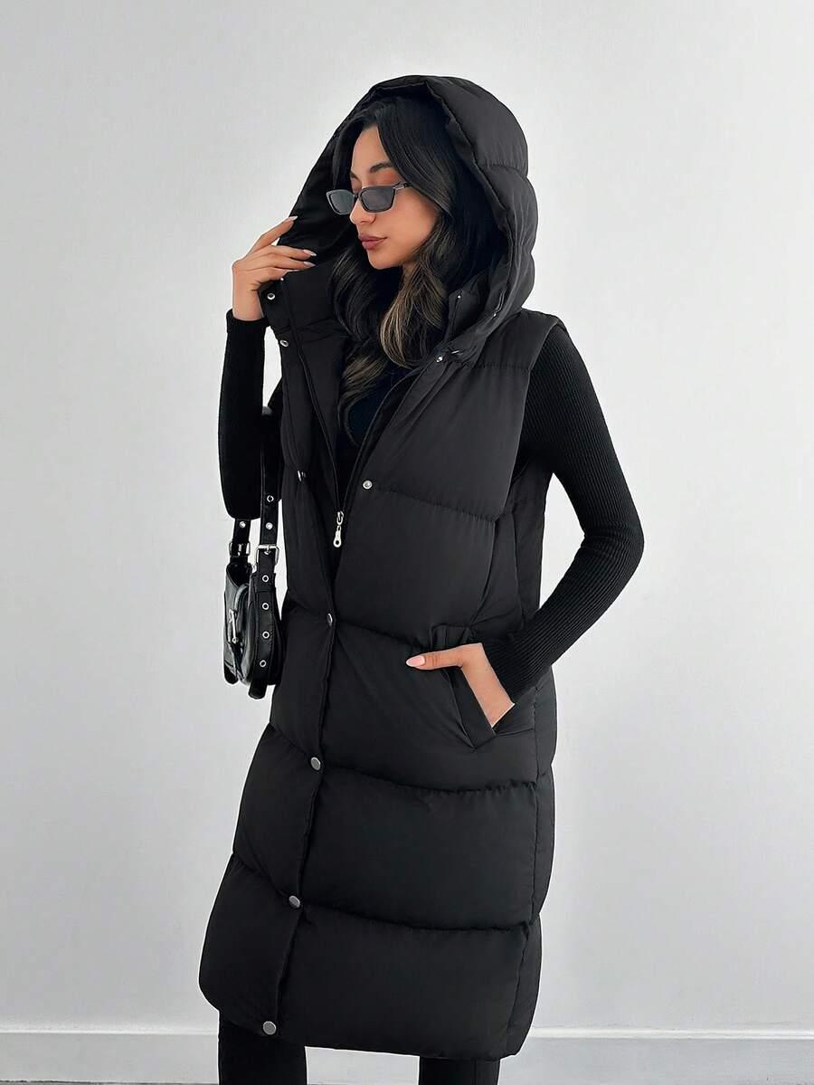 SHEIN KAMIZELKA DAMSKA REGULAR Z KAPTUREM W01__M