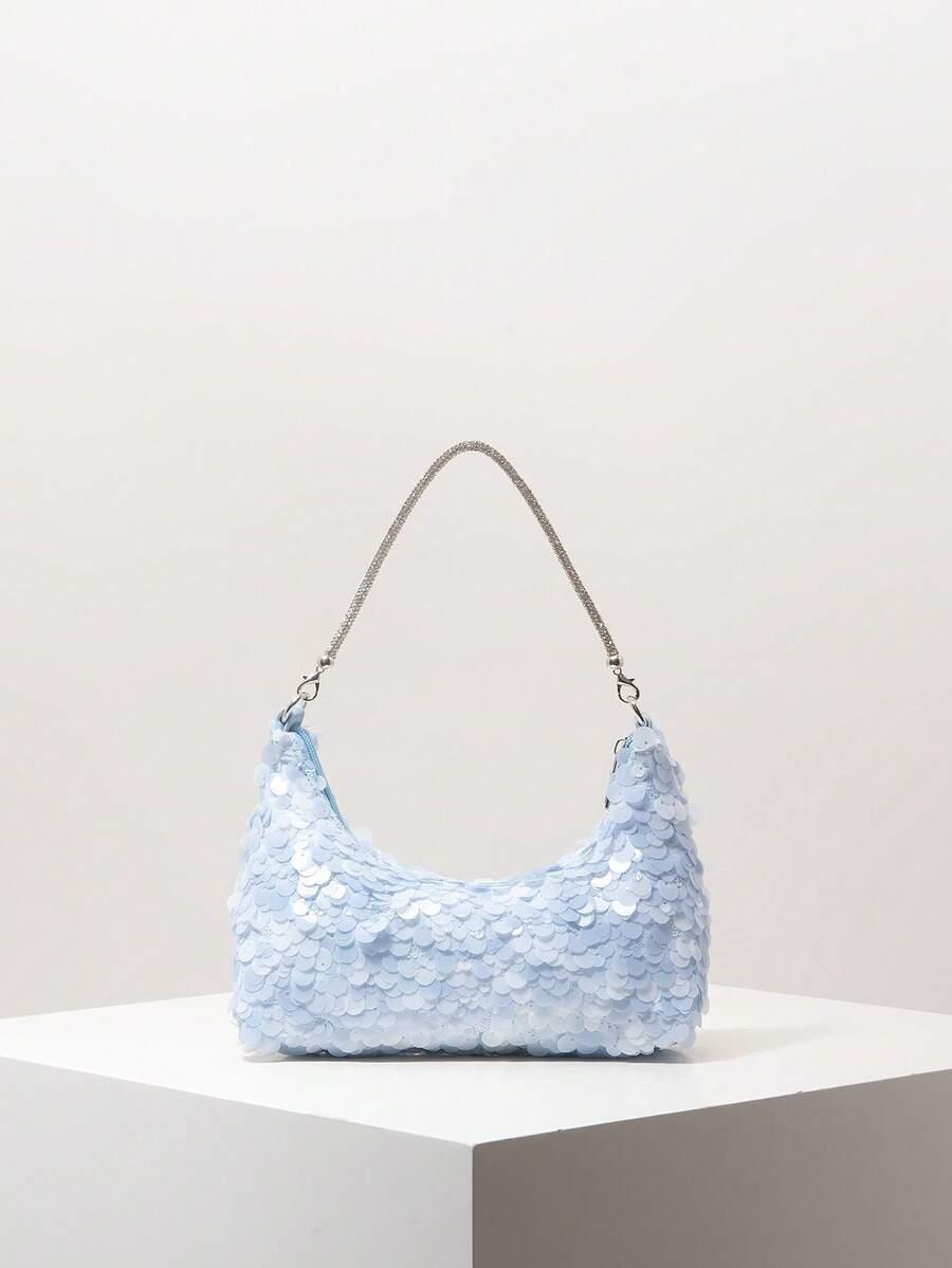 SHEIN NIEBIESKA TOREBKA CEKINY S07__