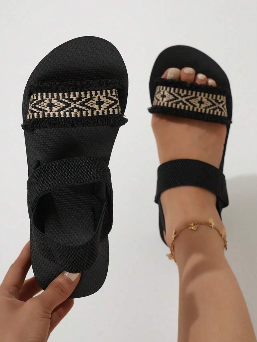 SHEIN CZARNE SANDAŁY KOTURN S06__39