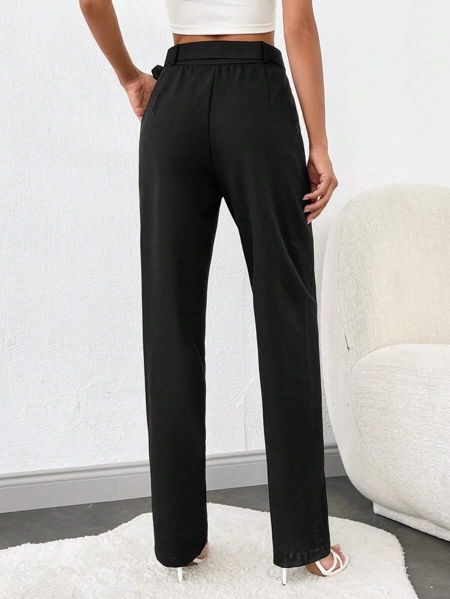 SHEIN CZARNE SPODNIE PROSTA NOGAWKA S06__M