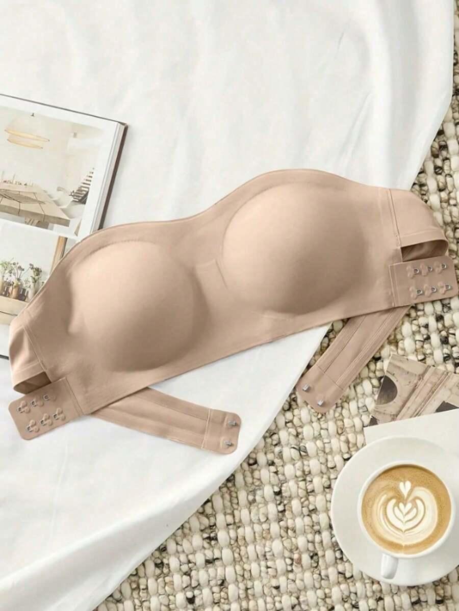 SHEIN BEŻOWY BEZSZWOWY BIUSTONOSZ S09__L