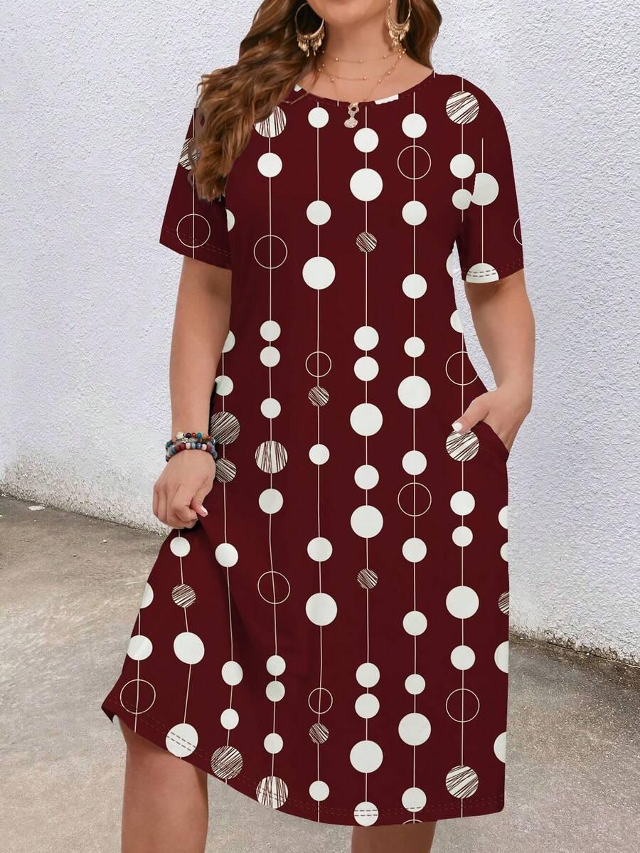 MELLOWIE BORDOWA SUKIENKA KRÓTKI RĘKAW WZÓR S06__46