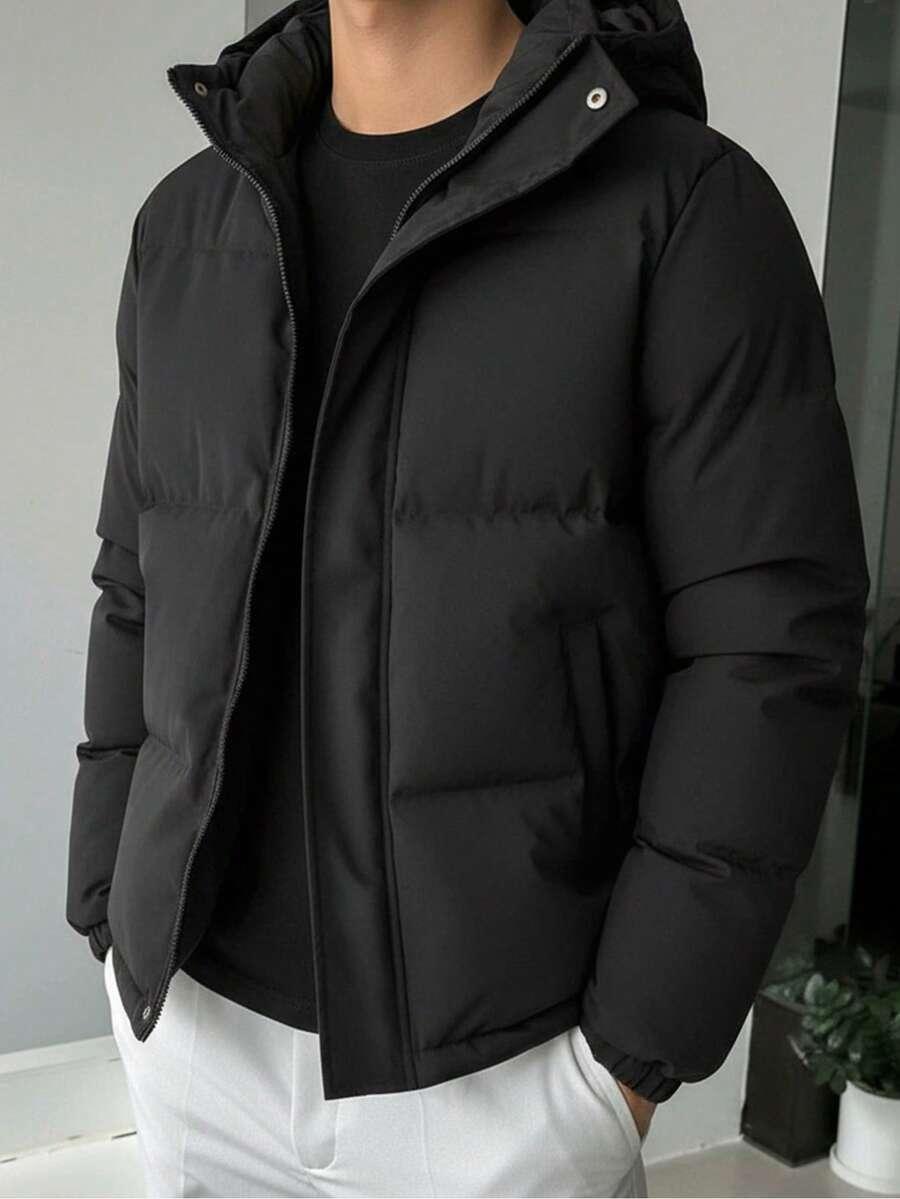 SHEIN CZARNA PIKOWANA KURTKA KAPTUR ZAMEK W01__160-166CM